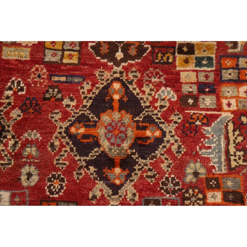 Hand Knotted Oriental 100% Wool Carpet Traditional Tribal Red Kashkoli Area Rug - 8' 2'' X 5' 4''