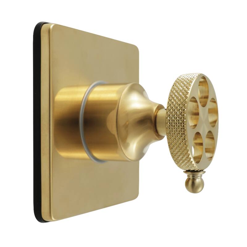 Webb Single-Handle Three-Way Diverter Valve with Square Trim Kit - Brushed Brass