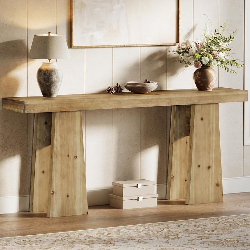 70.9 Inch Solid Wood Extra Long Narrow Console Entryway Table - 70.9" L x 11.81" W x 31.5" H