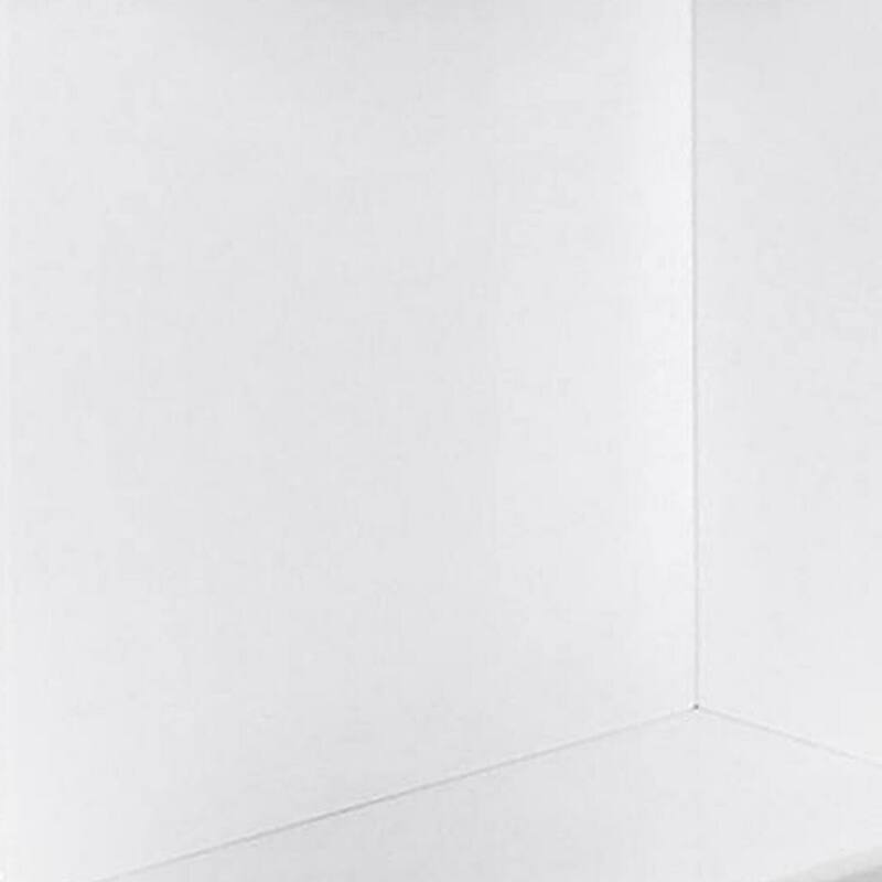 22 in. White and Black Rectangle Glass End Table with Pedestal Base