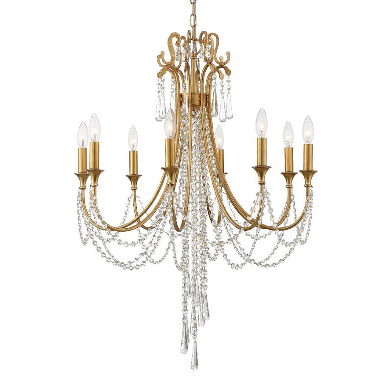 Arcadia 8 Light Antique Gold Chandelier - 26'' W x 36.37'' H - 26'' W x 36.37'' H - 26'' W x 36.37'' H