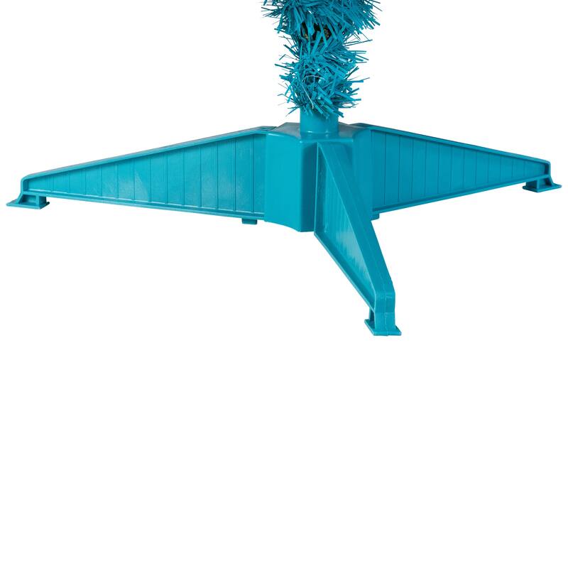 Pre-Lit Medium Artificial Pine Christmas Tree - 4' - Turquoise - Clear Lights - 4 Foot