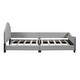 preview thumbnail 14 of 32, Upholstered Platform Bed Wood Slat Bed with Headboard and Side Fence, Low-Profile Velvet Bed Frame Mattress Not Included