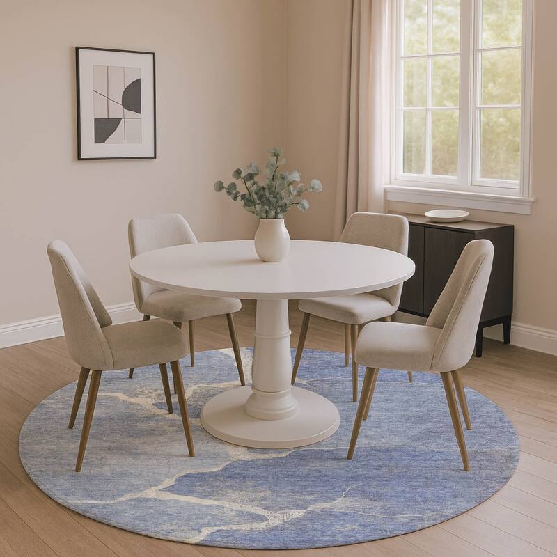 Premium Washable Super Soft Contemporary Envy Mayfield Rug - Denim - 8' x 8'