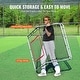 preview thumbnail 9 of 9, 3.5 x 6 Feet Black Baseball and Softball Rebounder Netting with White Steel Frame and 5 Adjustable Angles