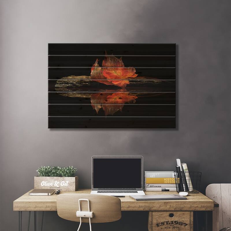Autumn Colors Print On Wood by Aida Ianeva - Multi-Color