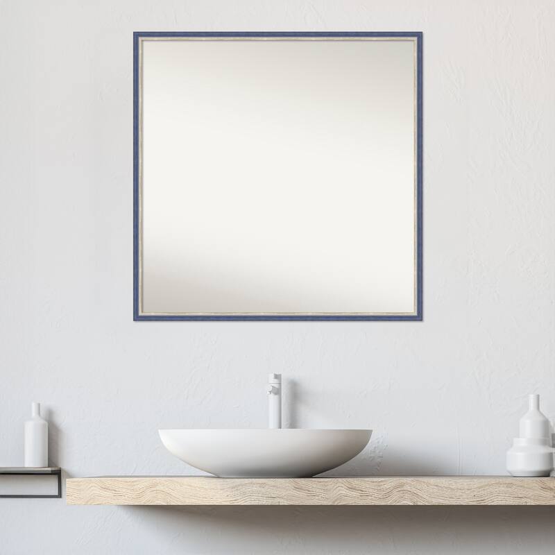 Theo Narrow Non-Beveled Wood Framed Bathroom Vanity Wall Mirror