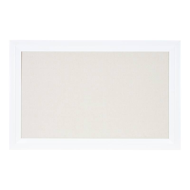DesignOvation Whitley Framed Linen Fabric Pinboard - 29.5x45.5 - White/Natural