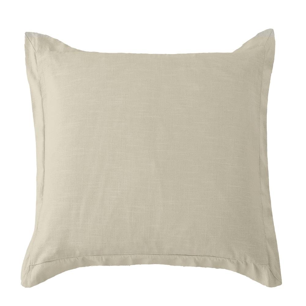HiEnd Accents Luna Washed Linen Tailored Euro Sham, 27"x27"