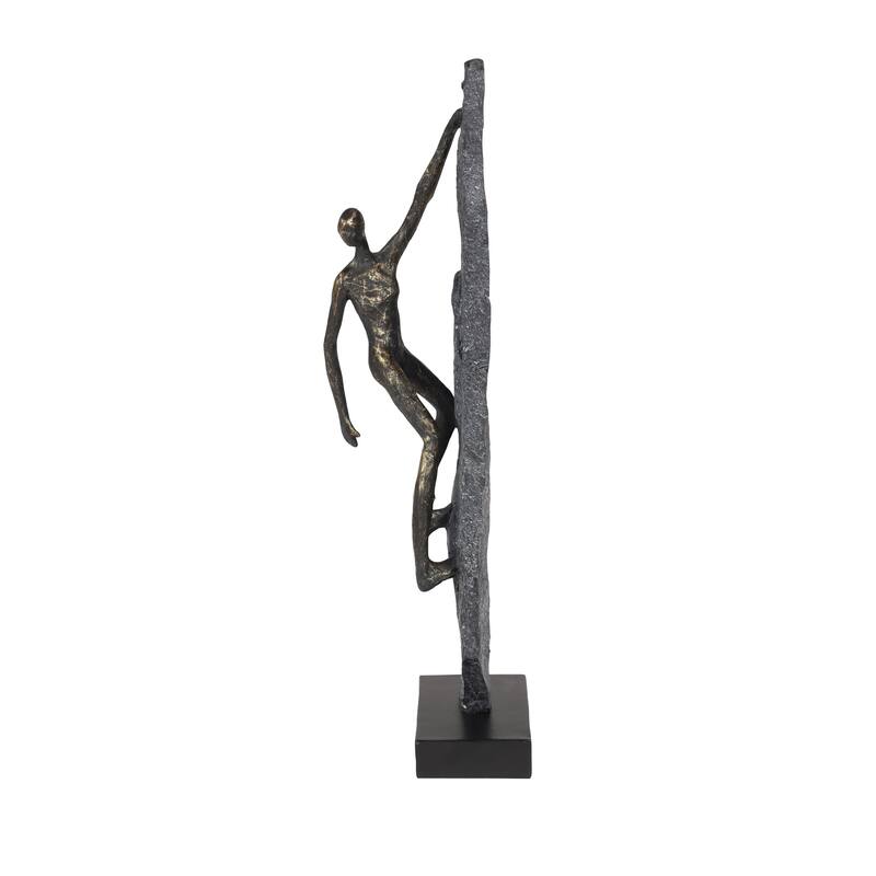 Bronze Polystone Industrial Sculpture People 19 x 6 x 5 - 6 x 5 x 19