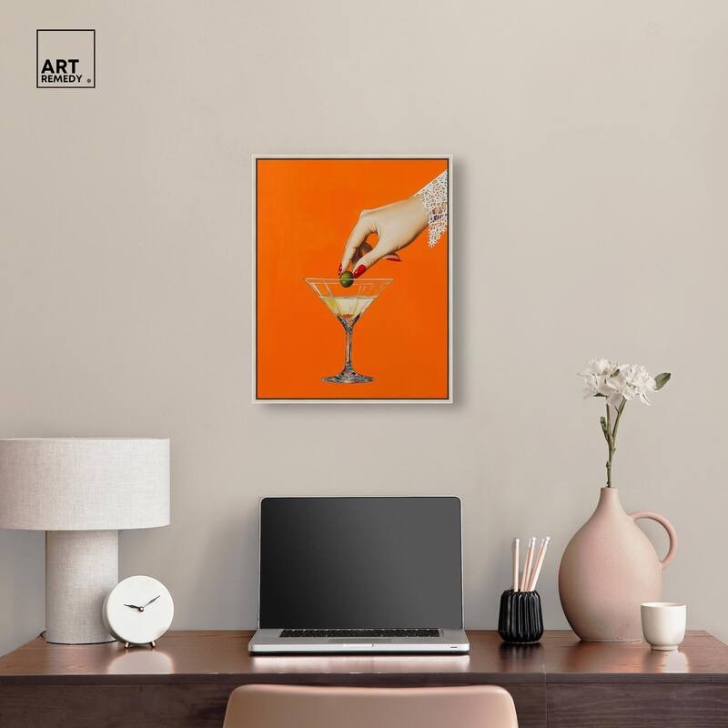 Orange Zest Martini Canvas by Art Remedy