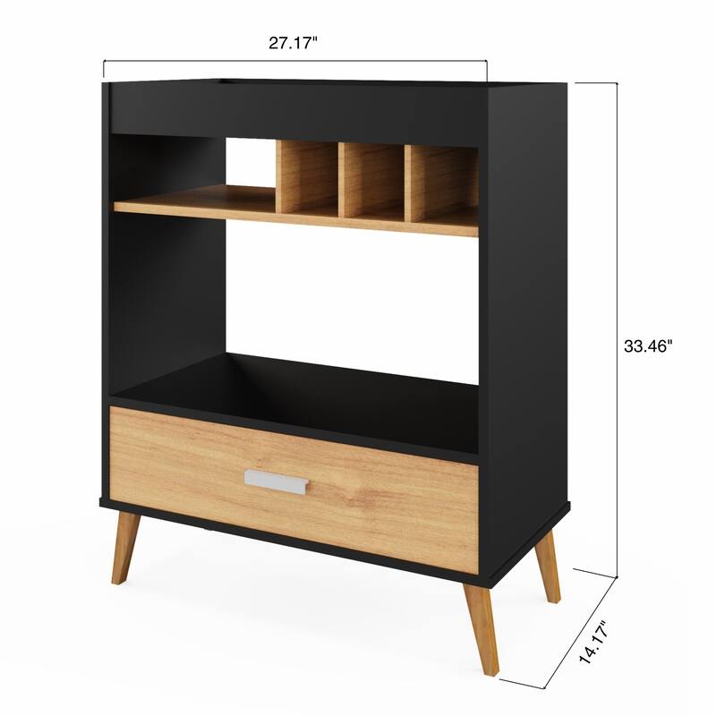 Boahaus Modern Bar Cabinet Wine Storage & Glassware Shelf