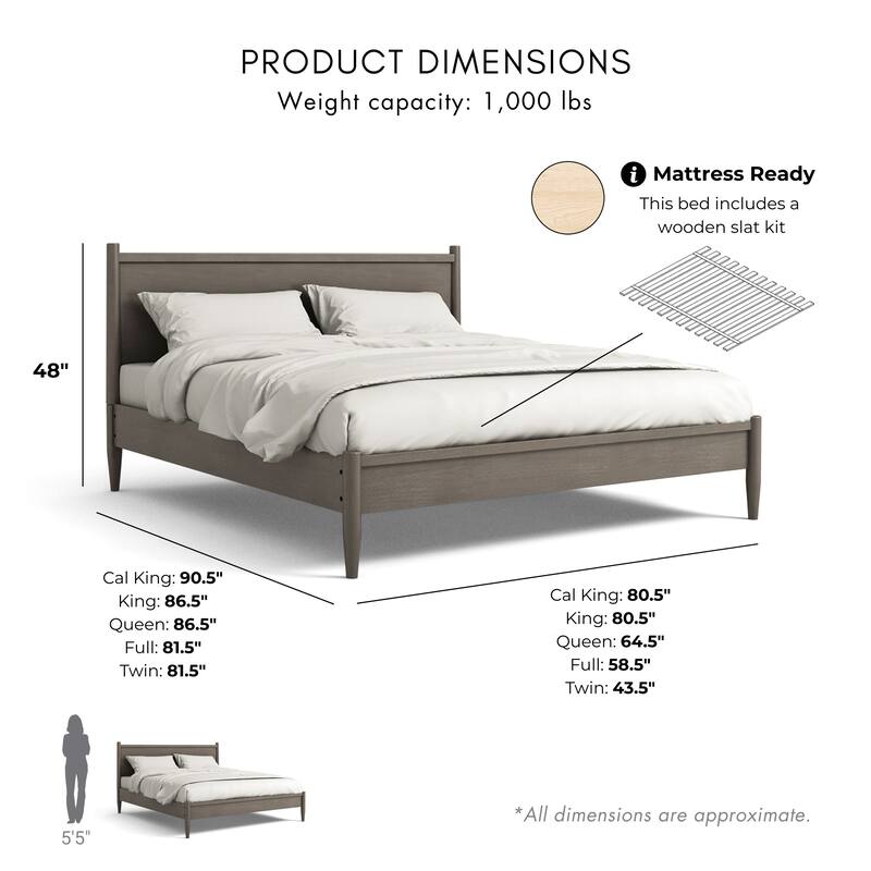 Furniture of America Fopp Mid-century Solid Wood Platform Bed