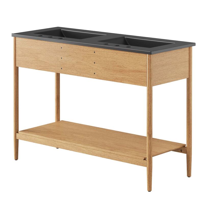 Zaire 18"/24"/30"/36"/48" Bathroom Vanity with Black Sink Top