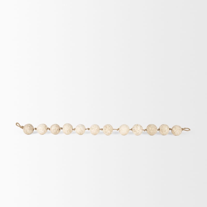 Varamala Beige / Dark Beige Paper Mache Sphere Garland