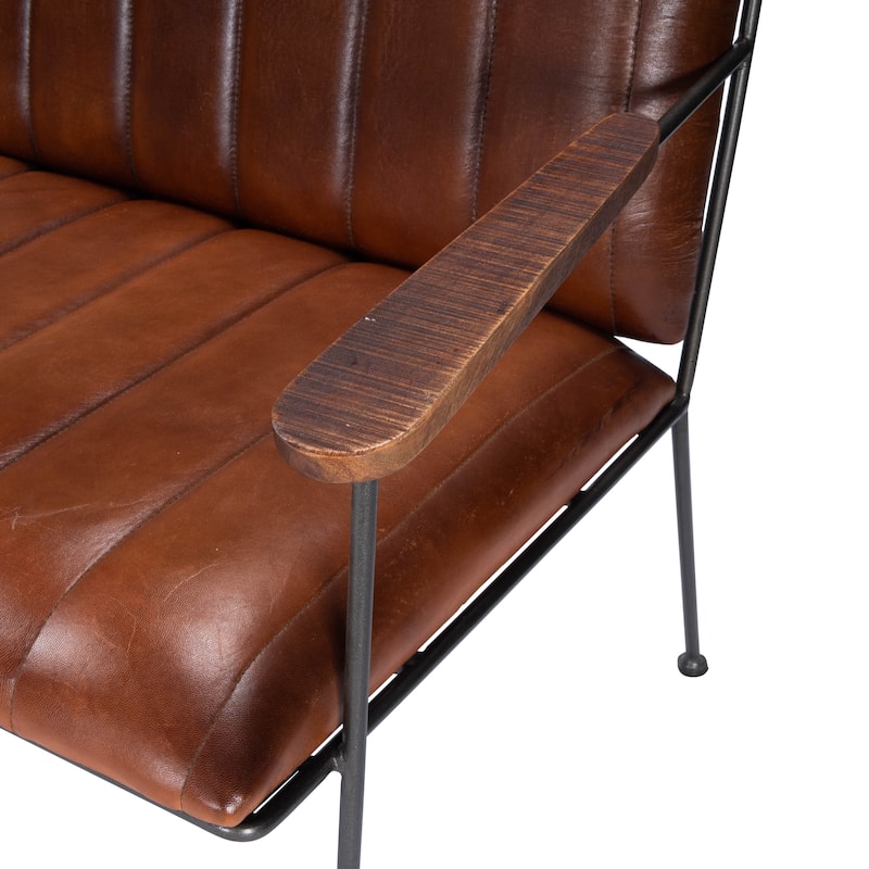 Butler Phoenix Leather & Metal Bench