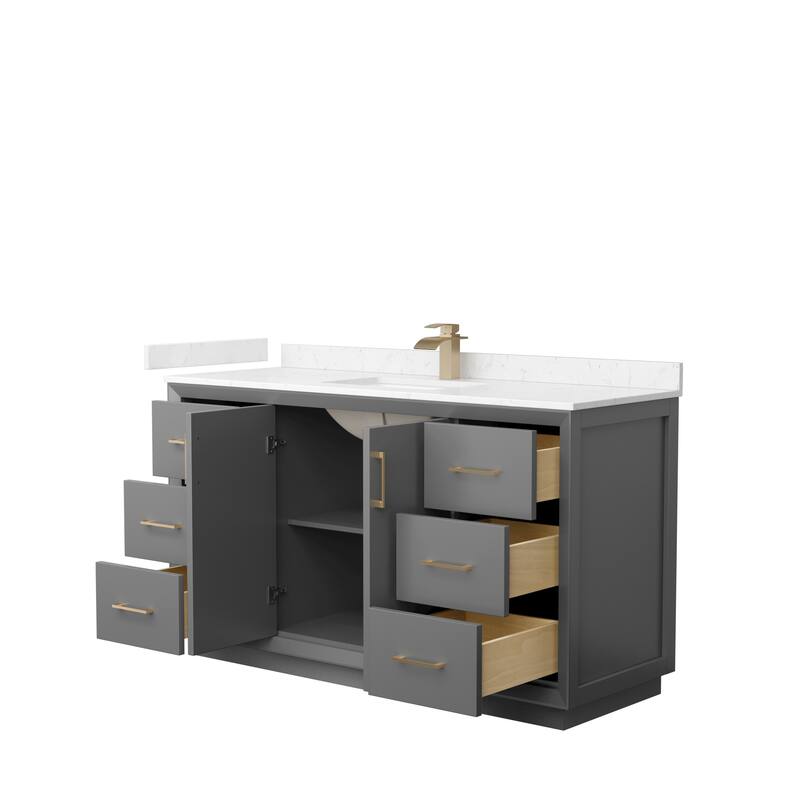Strada 60-Inch Single Vanity Set, Cultured Marble Top