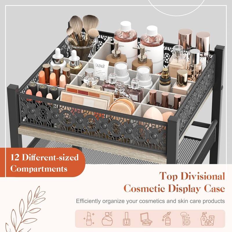 Makeup Organizer, Floor Skincare Organizers, Make Up Organizers - ‎12"D x 15"W x 31.5"H