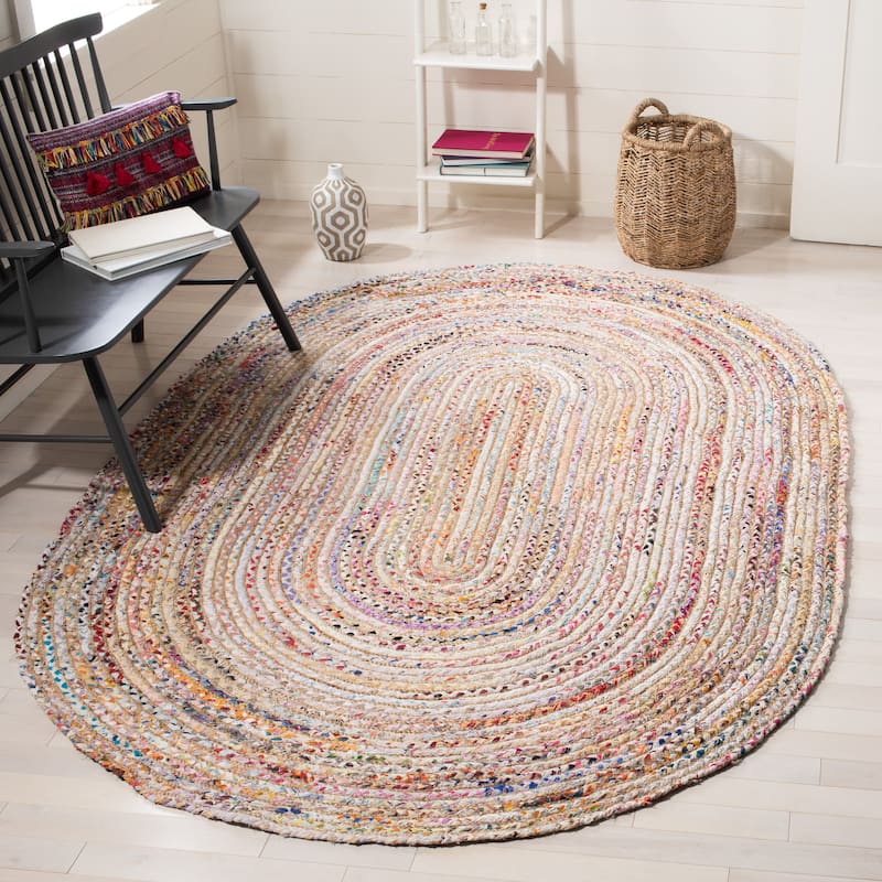 SAFAVIEH Handmade Cape Cod Marget Boho Coastal Jute Rug - 6' x 9' Oval - Beige/Multi - Oval
