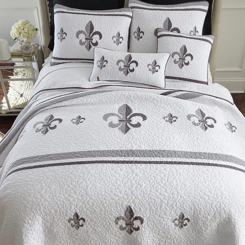 Donna Sharp Ashland Fleur Quilt - Grey/White - Twin