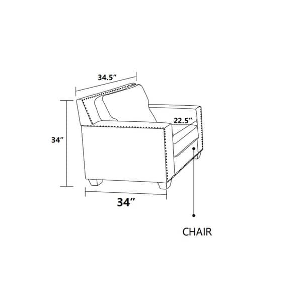 dimension image slide 0 of 4, Gliden Modern Linen Fabric Sofa with Solid Wood Frame