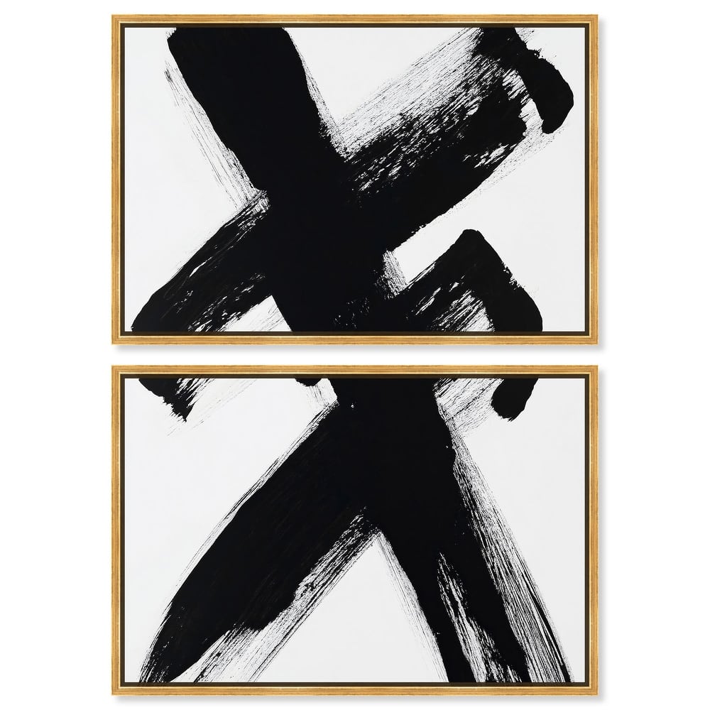 Black X Canvas Set of 2 by Art Remedy