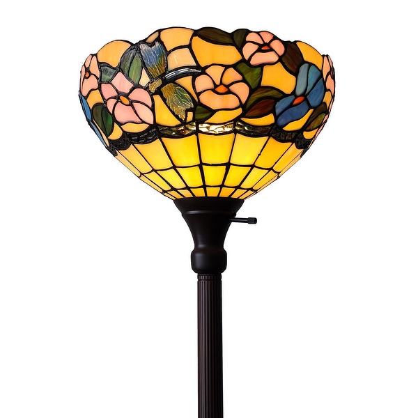 Stained glass torchiere floor lamp on sale