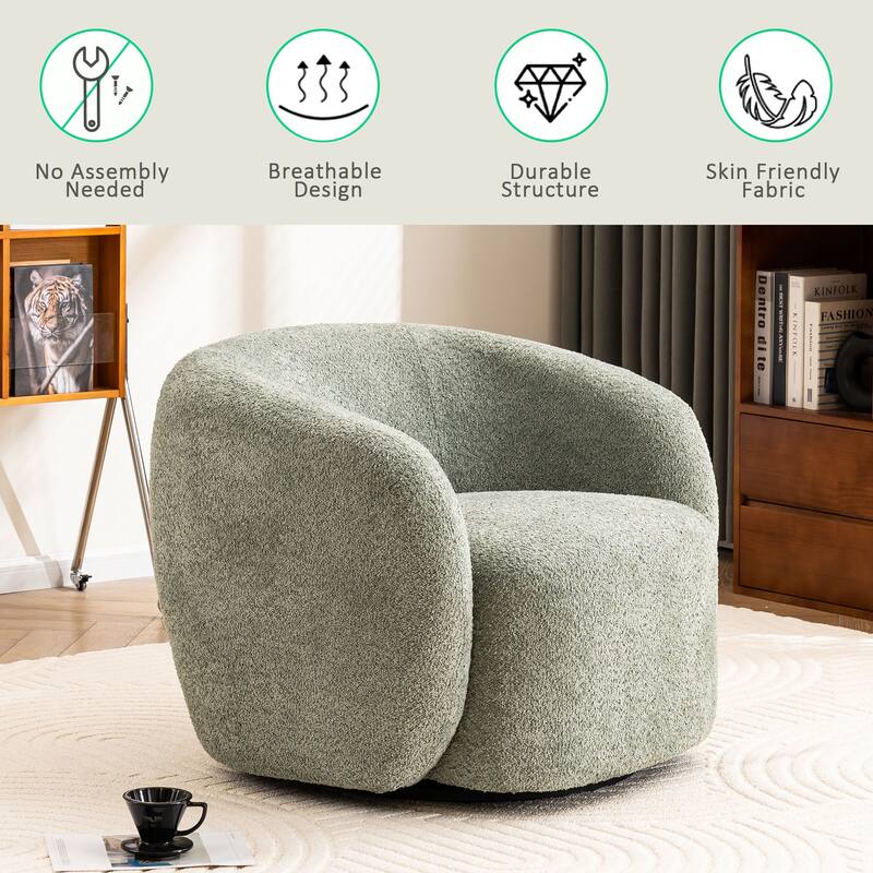 Mid-Century Modern Accent Chair, Soft Padded Single Sofa