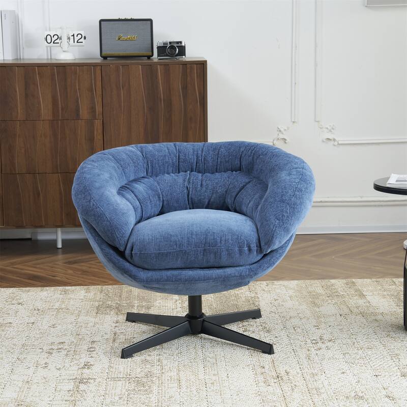 Liamer Swivel Club Chair by Christopher Knight Home - Navy Blue