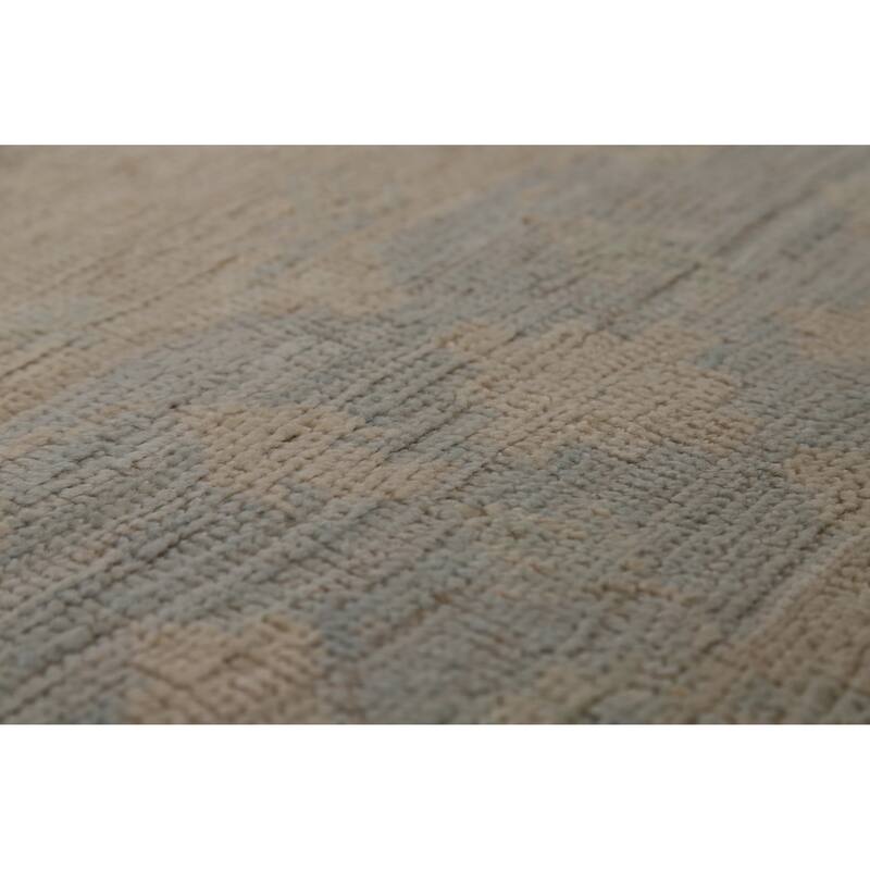 Hand Knotted Oriental 100% Wool Carpet Transitional All-Over Beige & Ivories Oushak Area Rug - 8' 10'' X 5' 10''