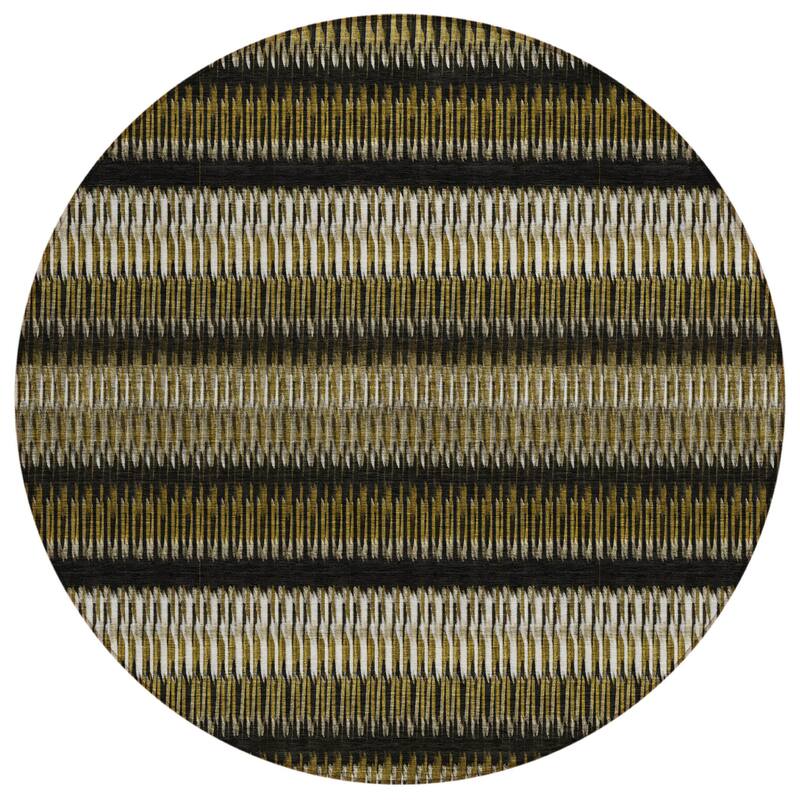 HomeRoots Striped Transitional Rectangle Outdoor Rug