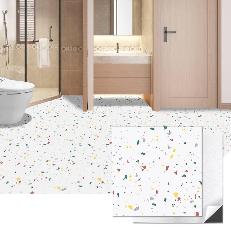 Art3d 12"x12" Self-adhesive Vinyl Flooring, 30 Pieces per Box Total Cover 30 Sq.Ft. - Multi-Color
