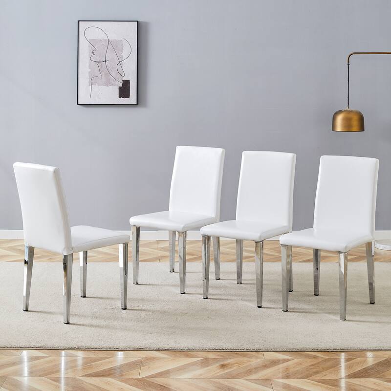 Modern Set of 4 Dining Chair with Metal Legs Kitchen Chair Side Chair Armless Chair for Dining Room