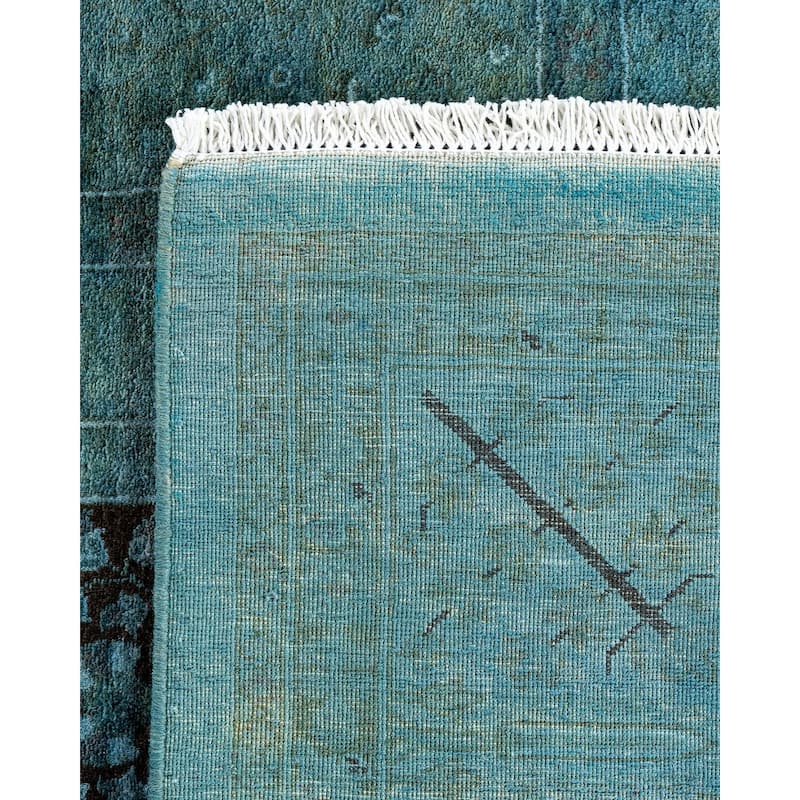 Fine Vibrance One-of-a-Kind Hand-Knotted Runner Rug - Blue, 6' 2" x 11' 8" - 6' 2" x 11' 8"
