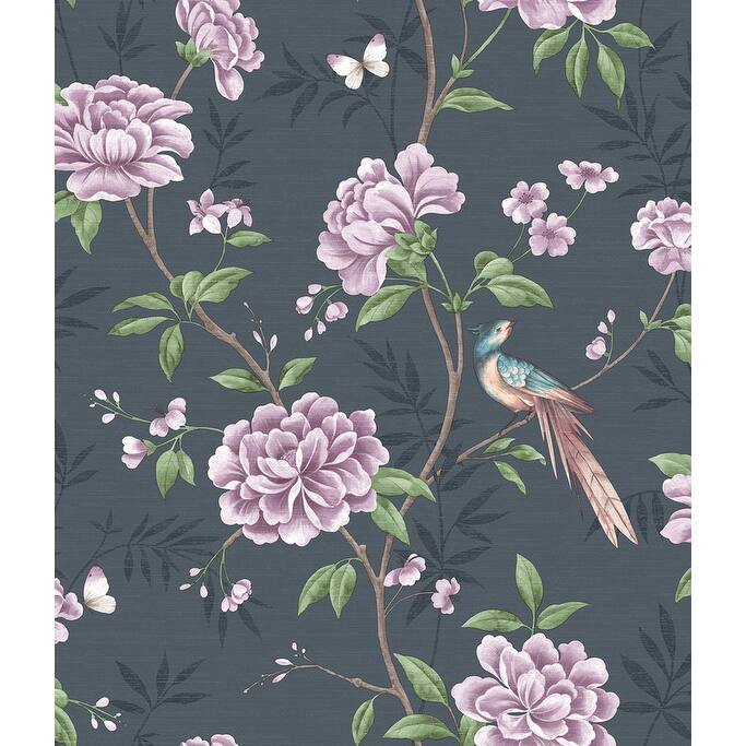 Fine Decor Akina Navy Floral Wallpaper