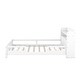 preview thumbnail 11 of 10, White Full Size Platform Bed w/LED Light, Storage Headboard, Guardrail