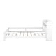 preview thumbnail 11 of 10, Wood Full Size Platform Bed with LED Light, Storage Headboard and Safety Guardrail for Bedroom, White