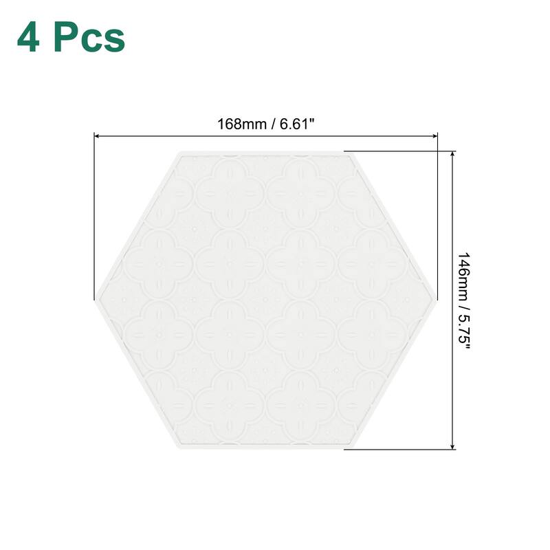 Coasters for Drinks, 4 PCS Modern Hexagon Heat-resistant Silicone Mat