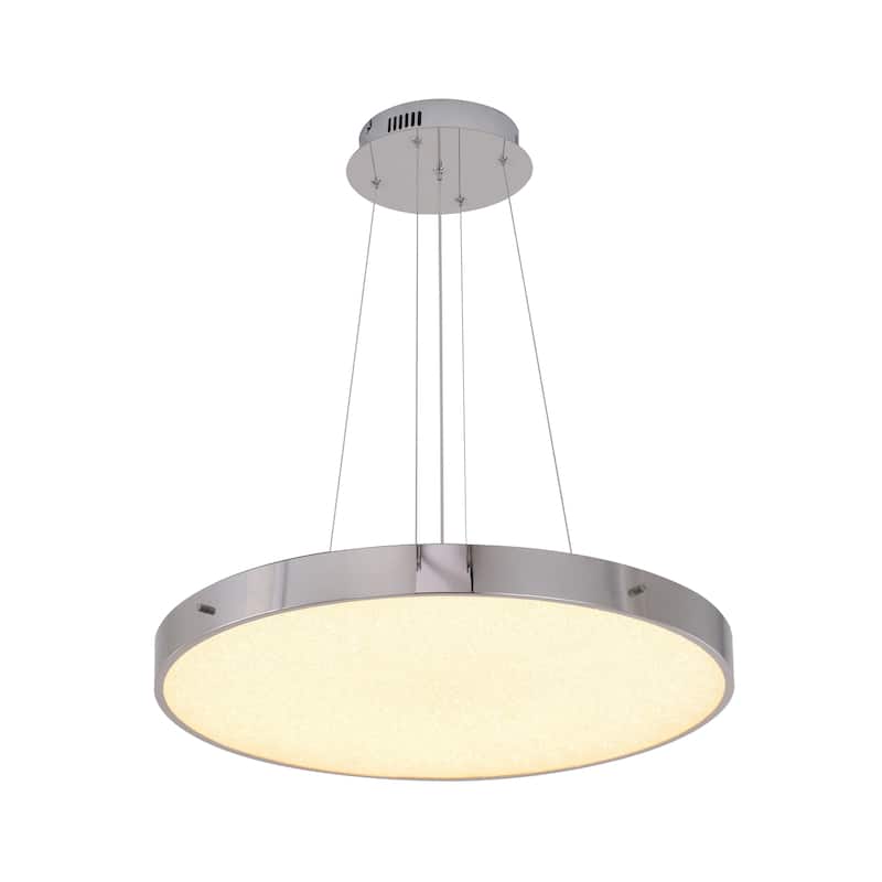 1-Light Chrome LED Chandelier With A Clear Acrylic Beaded Diffuser