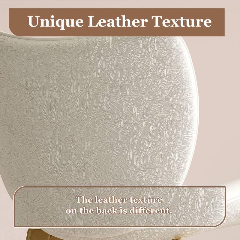 Set of 2 dining chairs, featuring high-quality PU leather seats, with gold-plated painted carbon steel legs