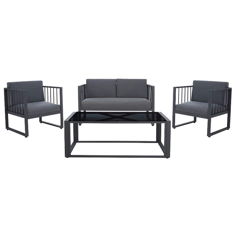 SAFAVIEH Outdoor Severa 4-Piece Living Set - 49W x 28D x 25H