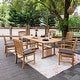 preview thumbnail 9 of 20, Cambridge Casual Chignik 7-piece Teak Patio Extendable Dining Set Natural Teak/Gray Cushion
