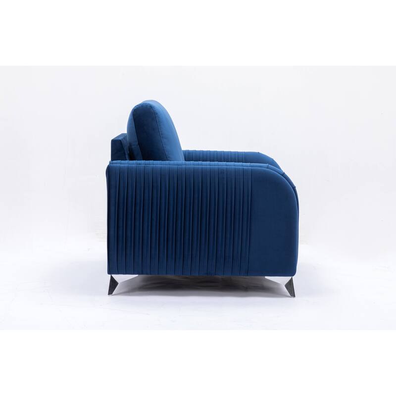 Connor Blue Sofa with Metal Leg