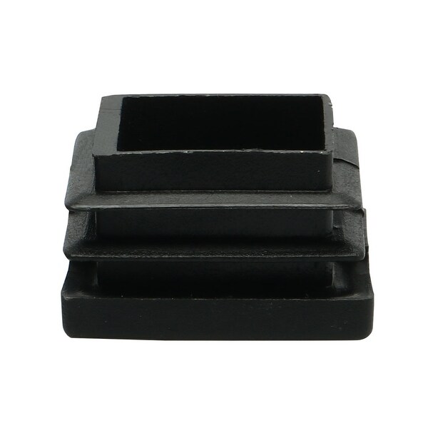 25 x 25mm Plastic Square Ribbed Tube Insert End Cover Cap