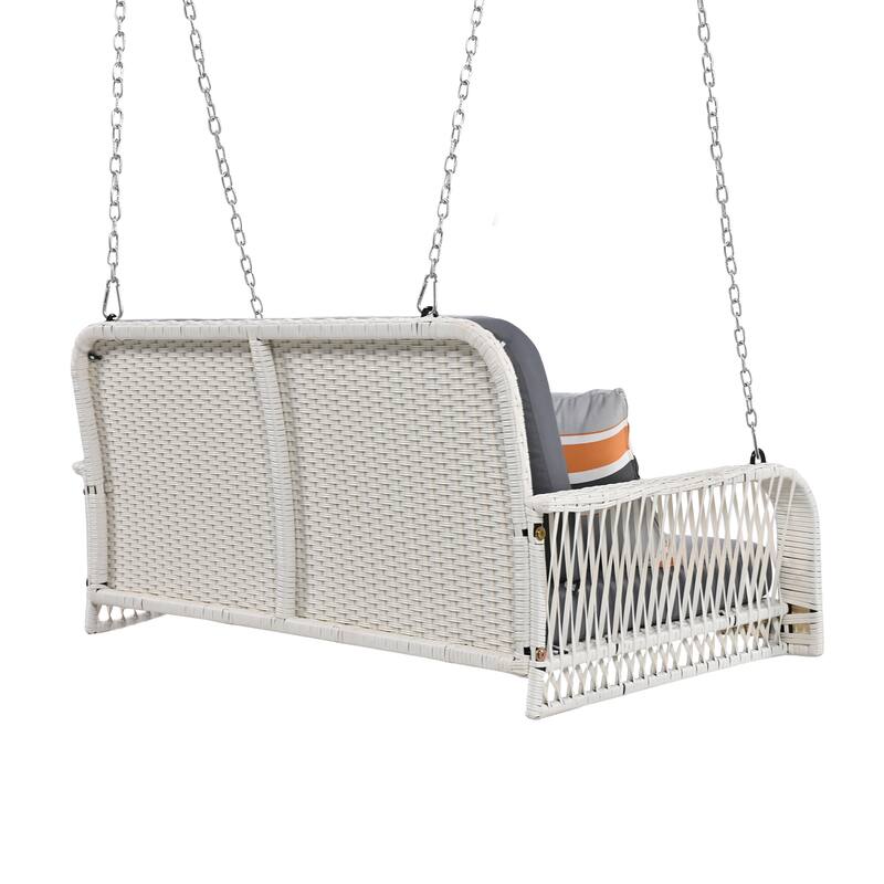 PE Wicker 2-Seater Porch Swing