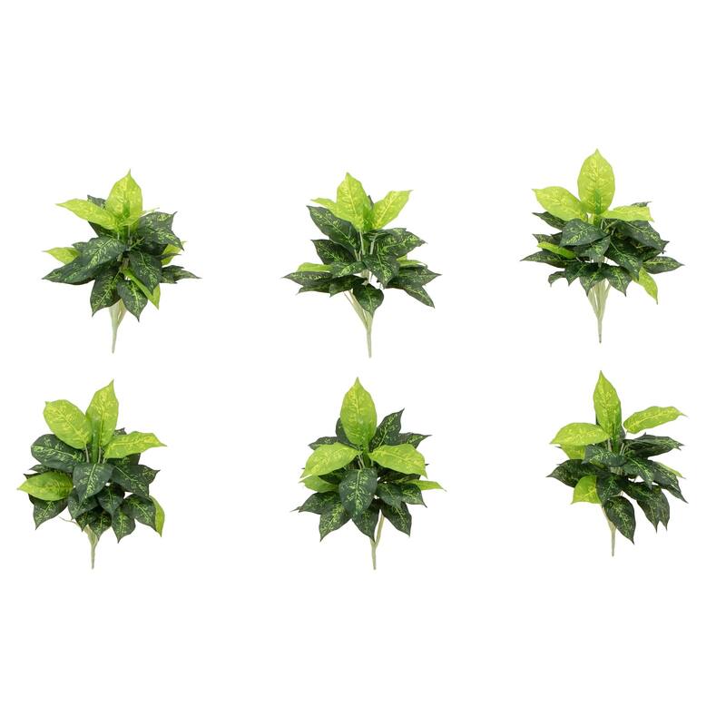 Dieffenbachia Artificial Plants - 19" - Green - Set of 6
