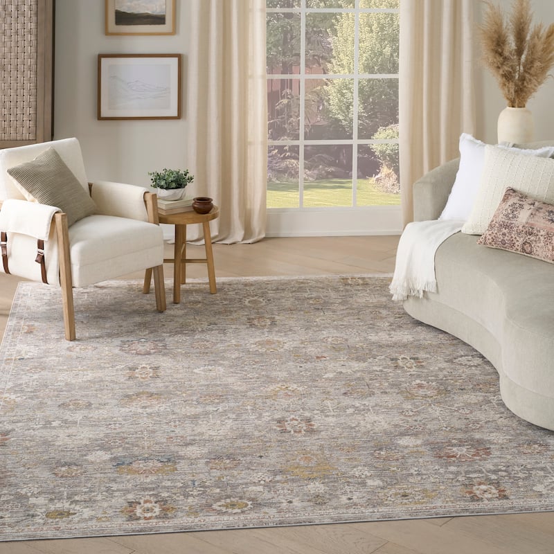 Nourison Heirloom Blend Indoor only Cream / Ivory Persian Area Rug - 3'11" x 5'10" - Grey