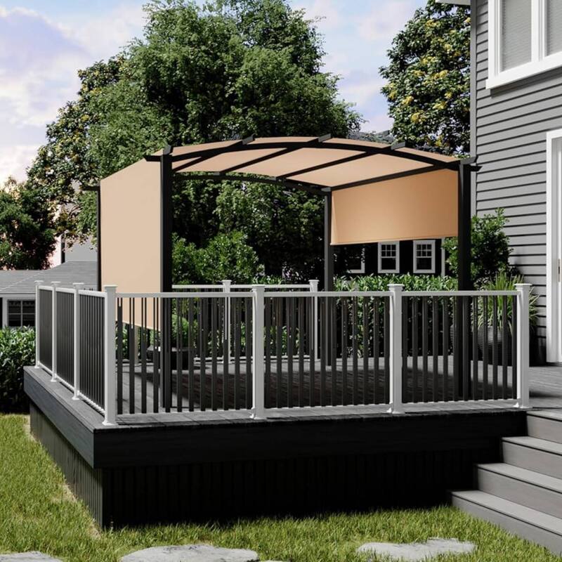 10x10 FT Outdoor Patio Arched Pergola Gazebo for Backyard Garden Porch Lawn