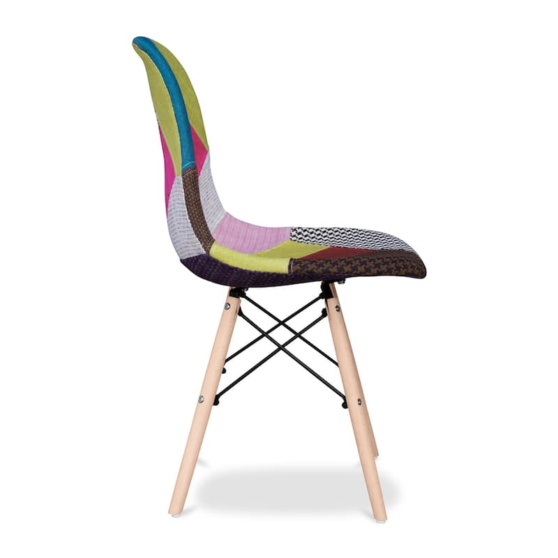 Heavy Duty Plastic and Wood Dining Side Chair with Solid Back Support - 21” x 18.50” x 32.50”
