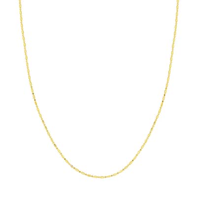 Curata 14k Yellow Gold Diamond Cut Bead Chain Necklace 1.2mm (Lobster)
